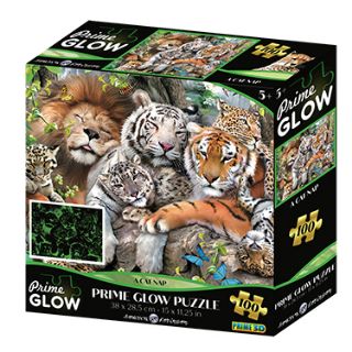 Obrázek z Puzzle svítící ve tmě kočkovité šelmy 48 dílků 